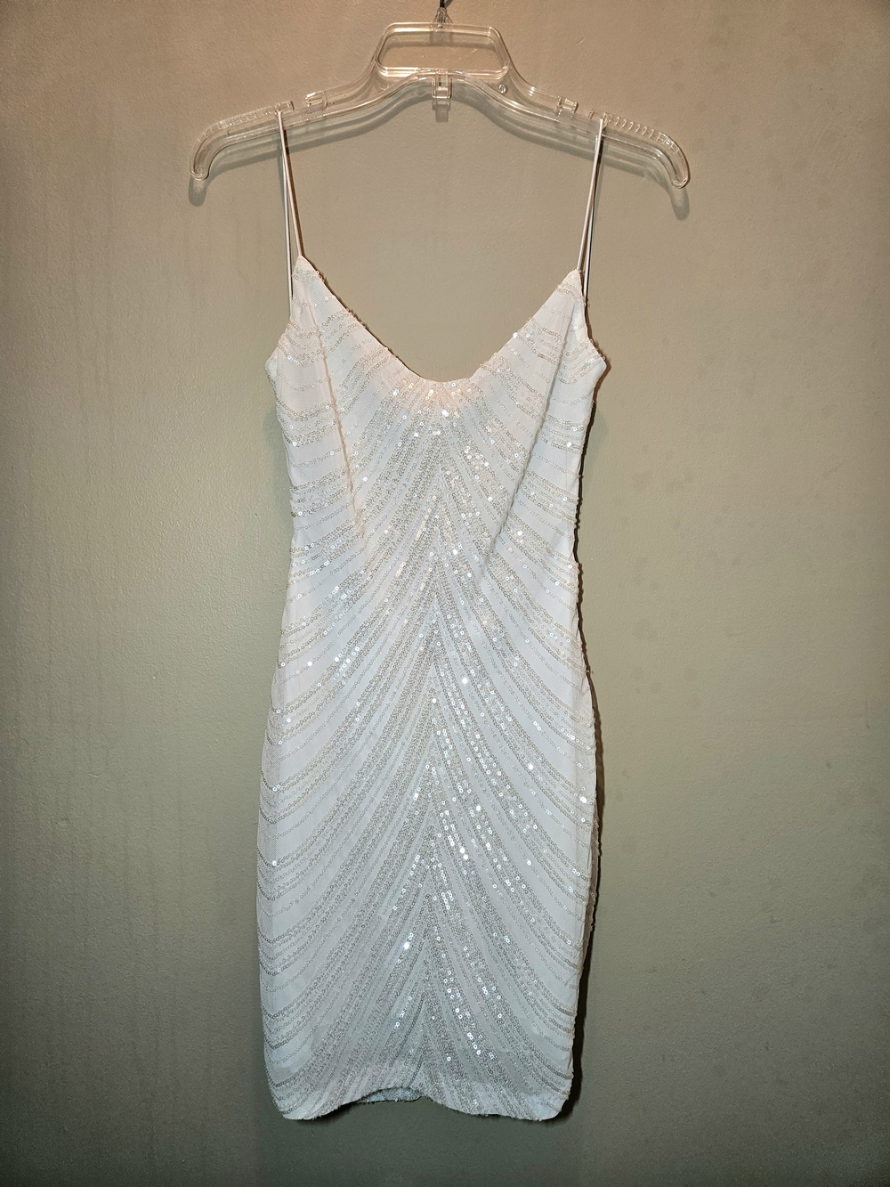 Windsor White Sequin Slip Mini Dress
